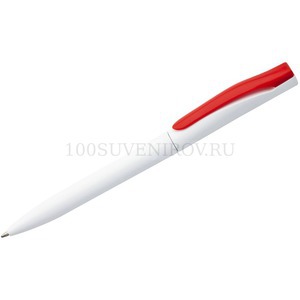Фото Ручка шариковая Pin, белая с красным «Open»