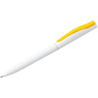 Фотография Ручка шариковая Pin, белая с желтым