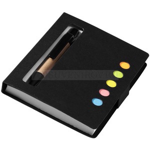 Фото Набор стикеров REVEAL с ручкой и блокнотом, 7,8 х 10,5 х 1 см (черный)