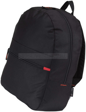 Фото Городской рюкзак VANCOUVER с мягкой спинкой, 27 л, 35 х 17 х 45 см, макс. нагрузка 10 кг (черный, красный)