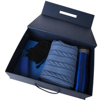 Коробка Case, подарочная, синяя и мешочки для подарков