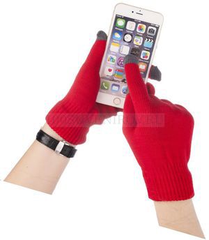 Фото Сенсорные перчатки красные из акрила SCROLL