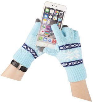 Фото Сенсорные перчатки Snowflake, голубые