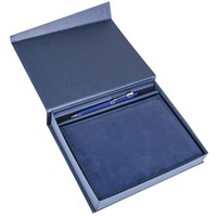 Фотография Коробка Duo под ежедневник и ручку, синяя из брендовой коллекции Сделано в России