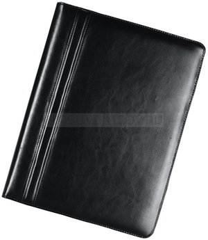 Фото Папка для документов с блокнотом, держателем для планшета и встроенным зарядным устройством мощностью 4000 mAh (черный)