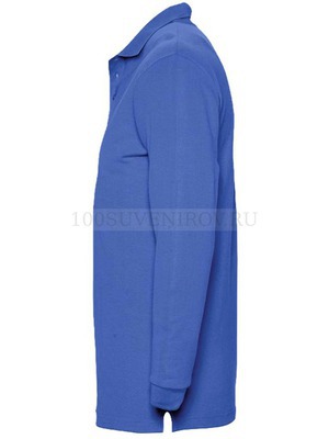 Фото Рубашка поло мужская с длинным рукавом WINTER II 210 ярко-синяя S «Sols»