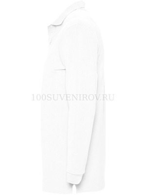 Фото Рубашка поло мужская с длинным рукавом WINTER II 210 белая XL «Sols»