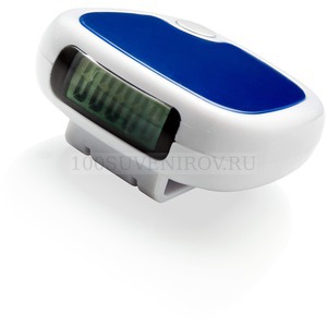 Фото Шагомер с клипсой для ремня и LCD дисплеем, белый/синий
