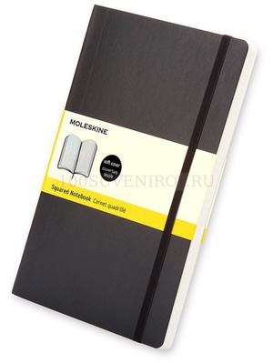 Фото Записная книжка Moleskine Classic Soft (в клетку), Large (13х21см), черный