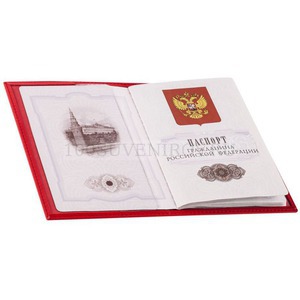 Фото Обложка для паспорта Twill, красный «Сделано в России» (красная)