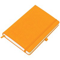 Бизнес-блокнот Justy, 130*210 мм, оранжев, твердая обложка,  резинка 7 мм, блок-линейка, тиснение