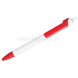 Фото FORTE, ручка шариковая, белый/красный, пластик