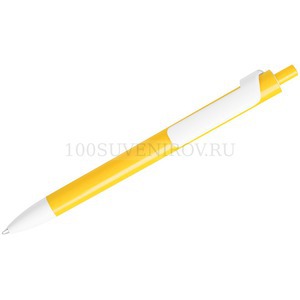 Фото FORTE, ручка шариковая, желтый/белый, пластик