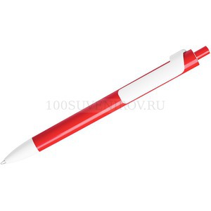 Фото FORTE, ручка шариковая, красный/белый, пластик