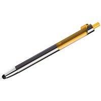 PIANO TOUCH, ручка шариковая со стилусом для сенсорных экранов, графит/желтый, металл/пластик и стилус