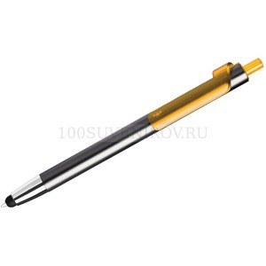 Фото PIANO TOUCH, ручка шариковая со стилусом для сенсорных экранов, графит/желтый, металл/пластик