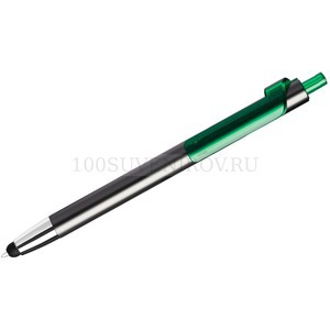 Фото PIANO TOUCH, ручка шариковая со стилусом для сенсорных экранов, графит/зеленый, металл/пластик