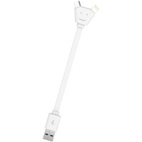 USB-переходник с разъемами микро USB и lightning Y CABLE, белый