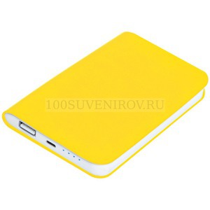 Фото Универсальное зарядное устройство "Softi" (4000mAh),желтый, 7,5х12,1х1,1см, искусственная кожа,пластик