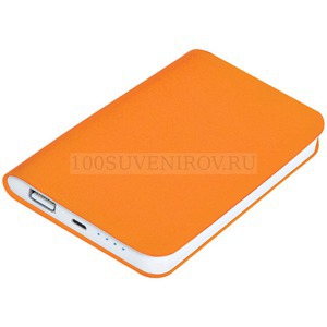 Фото Универсальное зарядное устройство "Softi" (4000mAh),оранжевый, 7,5х12,1х1,1см, искусственная кожа,пл