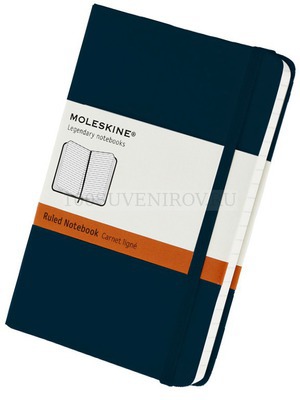 Фото Записная книжка Moleskine Classic (в линейку) в твердой обложке, Pocket (9x14см), голубой сапфир