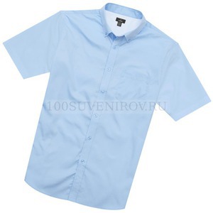 Фото Рубашка "Stirling" мужская с коротким рукавом, синий «Elevate»