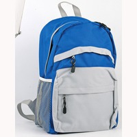 Рюкзак цветной с 2 отделениями и 2 сетчатыми боковыми карманами, синий