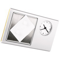 Часы квадратные с рамкой для фотографии 6х6 см, большим полем под нанесение и магнитной доской для крепления сообщений