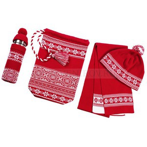 Фото Набор «Скандик»: термос, шапка, шарф.  «Teplo» (красный)