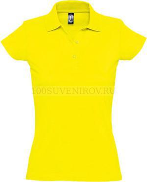 Фото Рубашка поло женская Prescott women 170, желтая (лимонная) M «Sols»