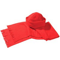 Фотография Комплект UNIT FLEECY: шарф и шапка, красный
