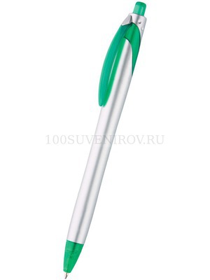 Фото Ручка шариковая "Каприз Сильвер", серебристая/зеленая (серебристый, зеленый)