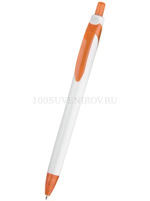 Фото Ручка шариковая "Каприз", белая/оранжевая (белый, оранжевый)