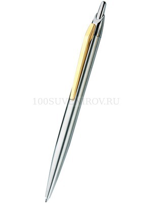 Фото Ручка шариковая Inoxcrom модель Pure, серебристая с золотом (серебристый)