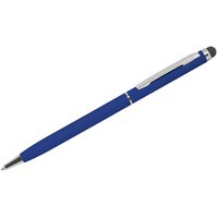 TW Soft, ручка шариковая со стилусом для сенсорных экранов, синий/хром, металл/софт покрытие