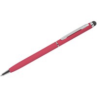 Фотография TW Soft, ручка шариковая со стилусом для сенсорных экранов, красый/хром, металл/софт покрытие