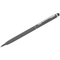 TW Soft, ручка шариковая со стилусом для сенсорных экранов, серый/хром, металл/софт покрытие