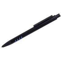 SHARK, ручка шариковая, черный с синими вставками grip, металл