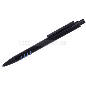 Фото SHARK, ручка шариковая, черный с синими вставками grip, металл