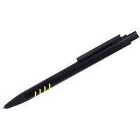 Ручка шариковая SHARK черная с желтыми вставками grip