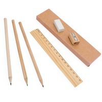 Набор "Line":карандаш простой (3шт.),линейка,точилка и ластик,4,5х17,7х1,3см, дерево,картон,резина