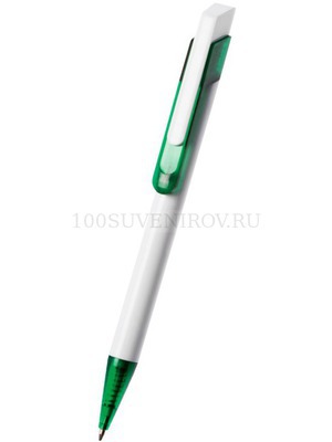 Фото Ручка шариковая «Бавария» белая/зеленая (белый,  зеленый)
