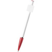 Ручка шариковая «Тенерифе» с квадратным клипом для печати QR-кода, белая/красная