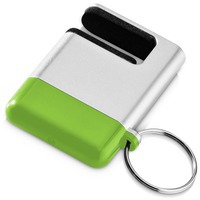 Подставка-брелок для мобильного телефона "GoGo"с губкой для чистки экрана, зеленый