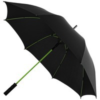 Зонт в подарок трость Spark полуавтомат 23, черный/лайм