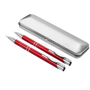 Фото Набор "Dublin": ручка шариковая, карандаш механический, красный