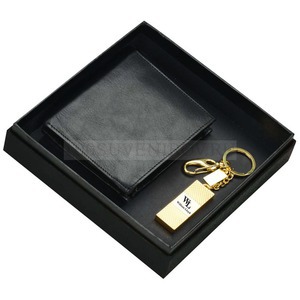 Фото Набор William Lloyd : портмоне, флеш-карта USB 2.0 на 8 Gb (черный, золотистый)