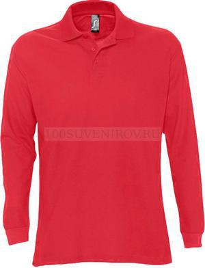 Фото Рубашка поло мужская с длинным рукавом STAR 170, красная XL «Sols»