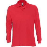 Рубашка поло мужская с длинным рукавом STAR 170, красная XXL