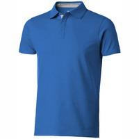 Рубашка поло "Hacker" мужская, небесно-синий/серый